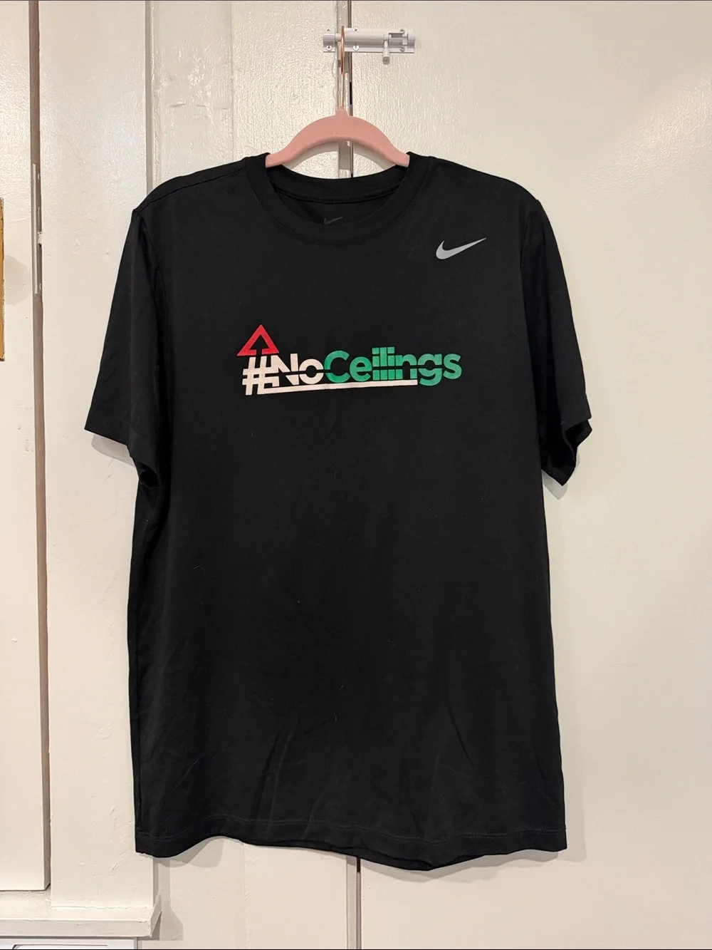 Nike Black Short-Sleeve Tee with Red, Green & White Graphic